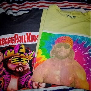Men's vintage WWE Randy Savage T-shirt bundle.